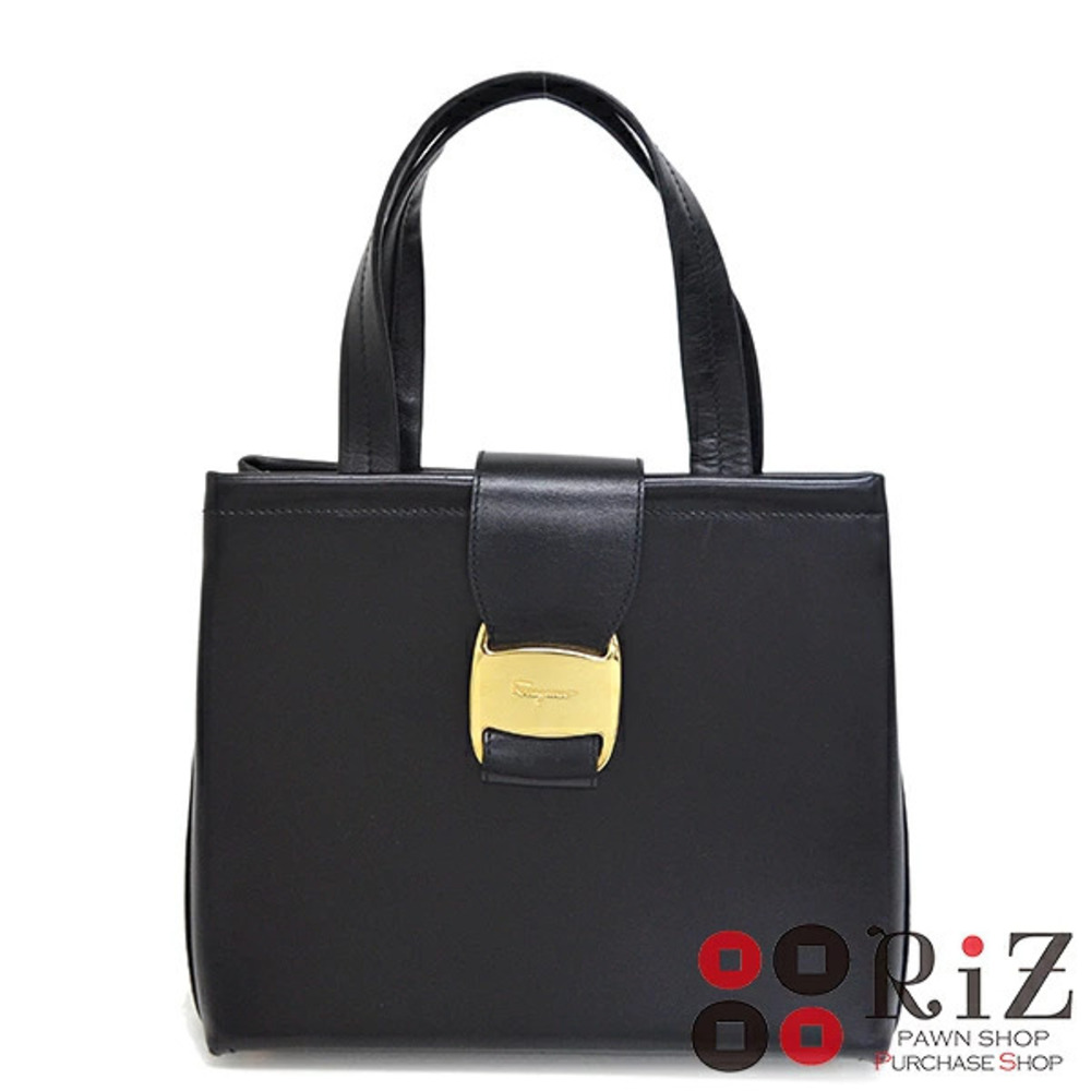 Salvatore Ferragamo Vara Bow tote handbag black leather  Black